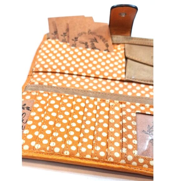 Fossil Womens Orange Leather Flower Snap Wallet - Picture 13 of 13